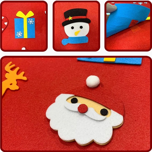 Christmas Tree Skirt 35 inch Red With Ornaments decor - Picture 5 of 6